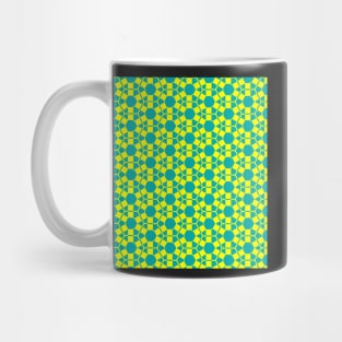 Yellow and Turquoise Hexagons Pattern Mug